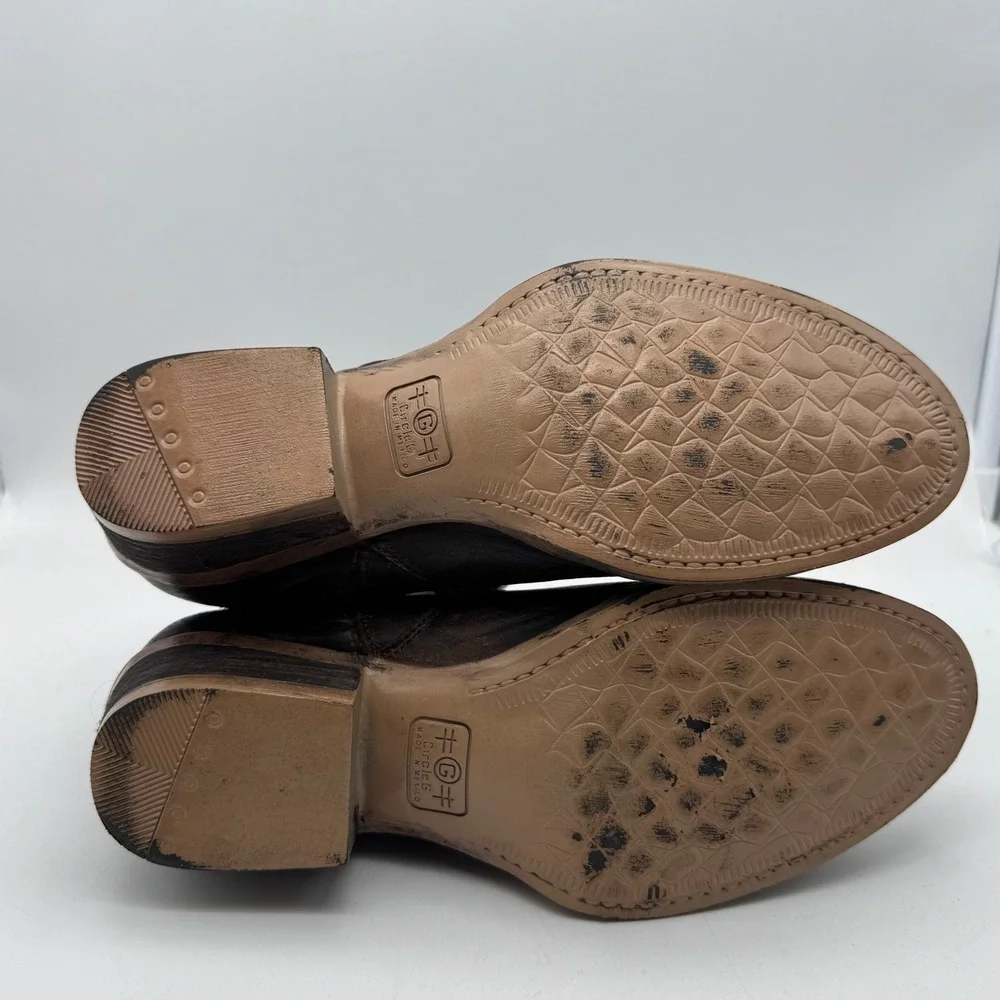 Circle G by Corral Brown‎ Leather Western Ankle Boots Q5161 Womens 7.5 M